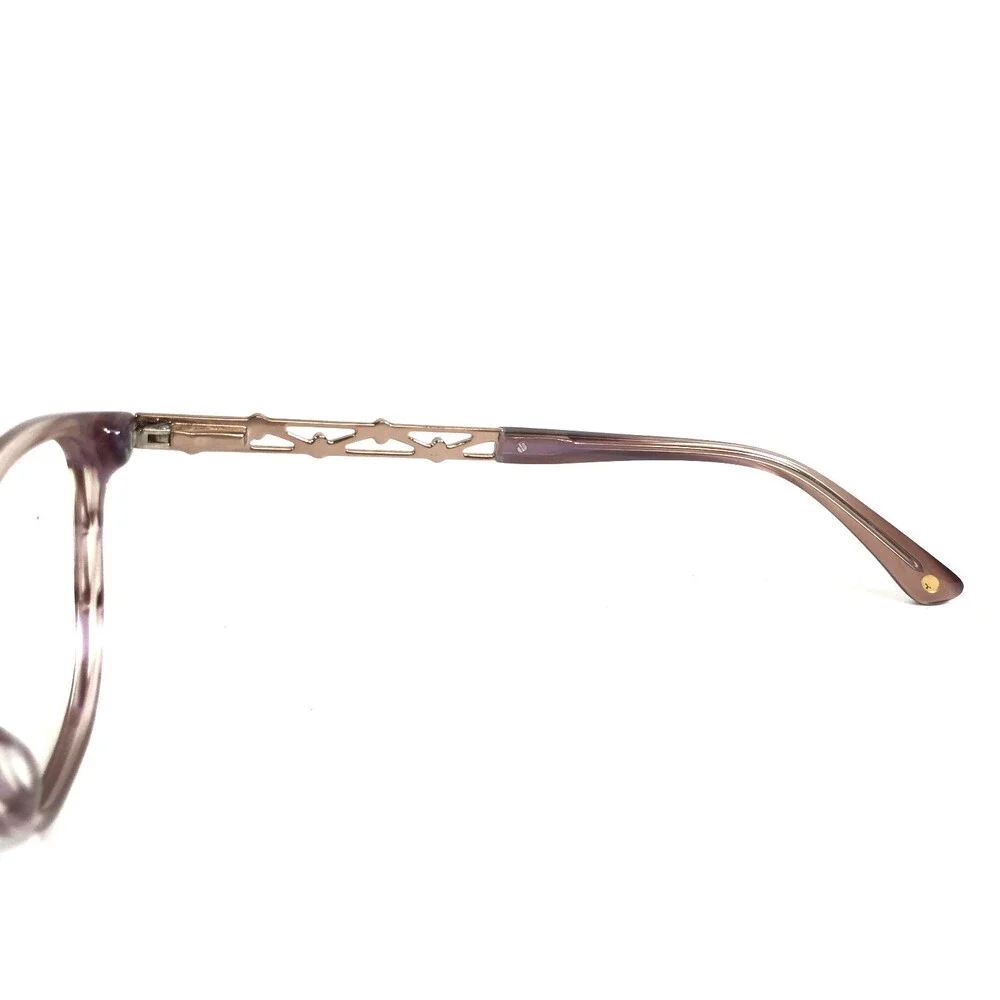 Bulova Eyeglasses Frames Purple Rose Gold Woven Chain Cat Eye 52-18-140